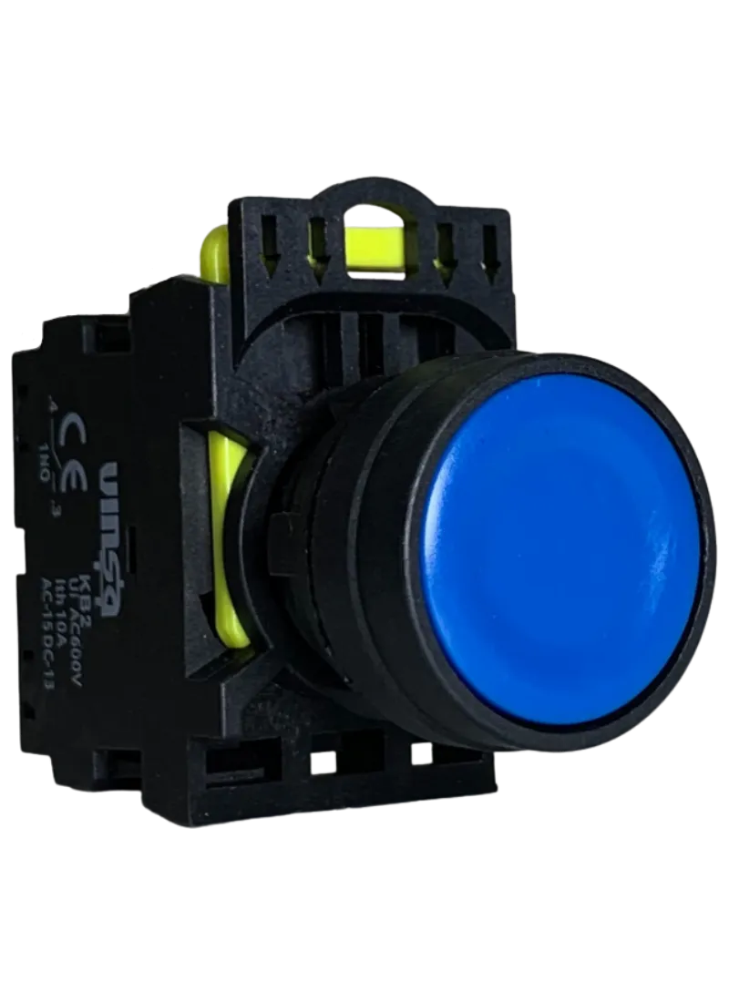 Push Button Momentary Blue 1N/O