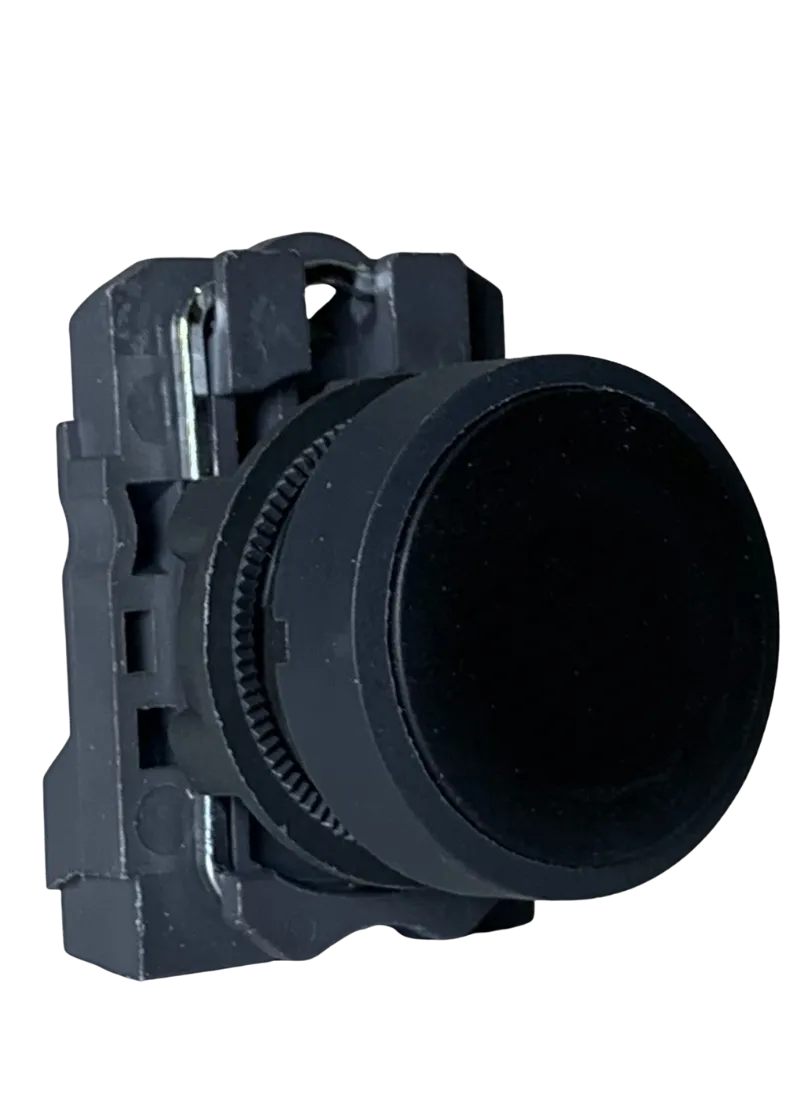 Flush Button Spring Return Memory Black 1 N/O