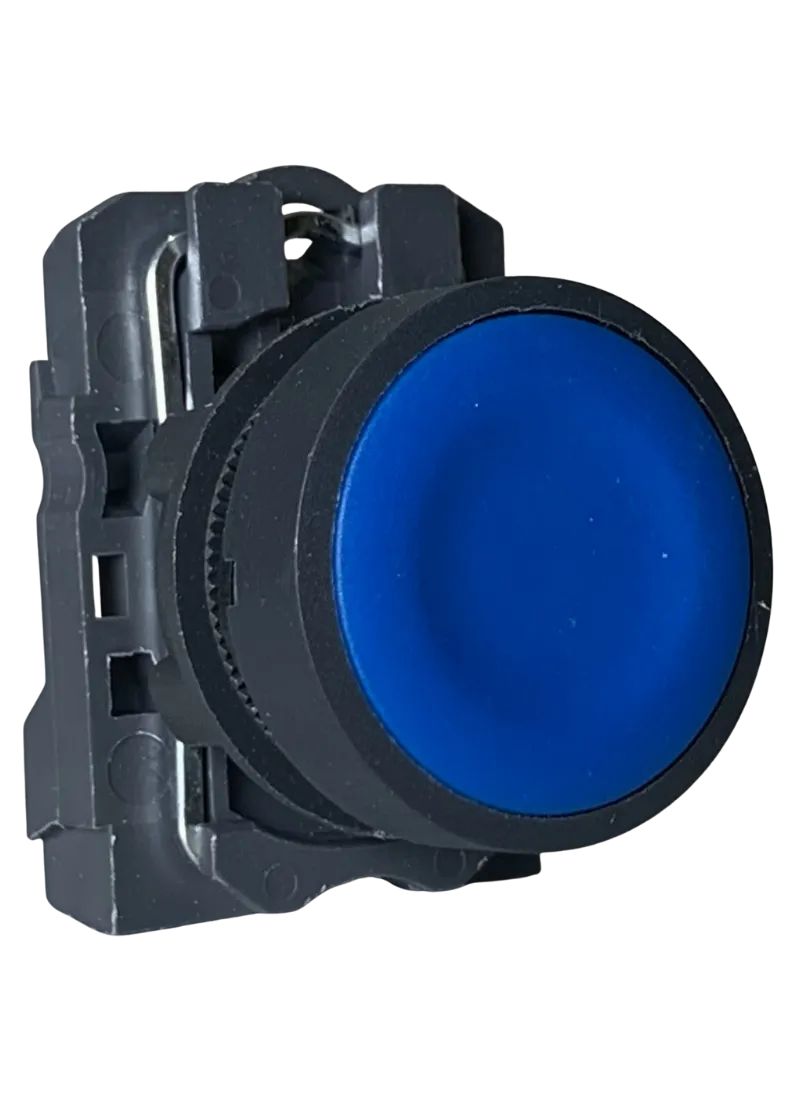 Flush Button Spring Return Momentary Blue 1 N/O