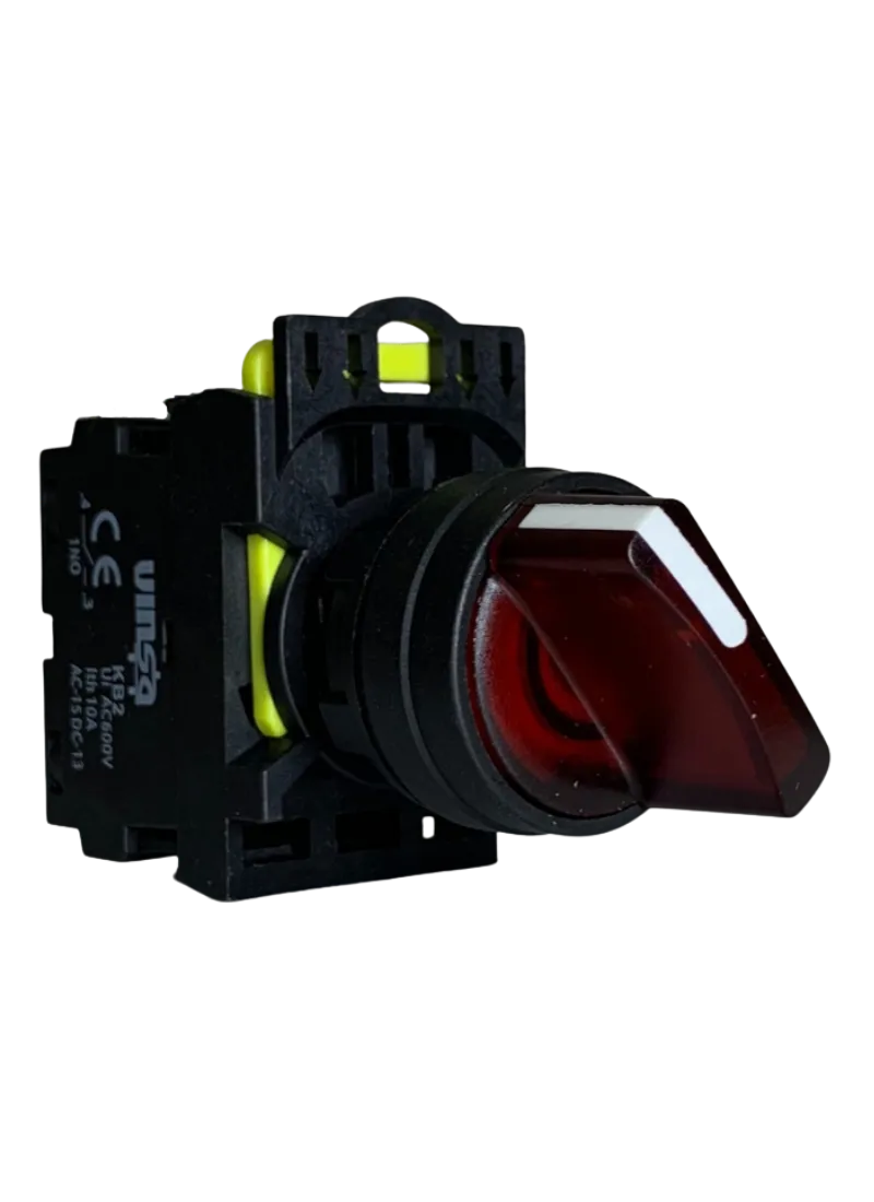 Illuminated Selector Switches 2 Position Stay Put Red 220VAC 1N/O